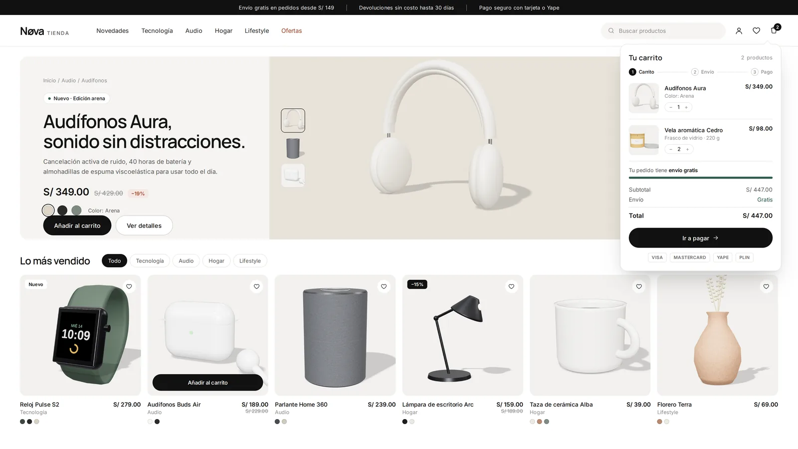 Captura de Nøva Tienda